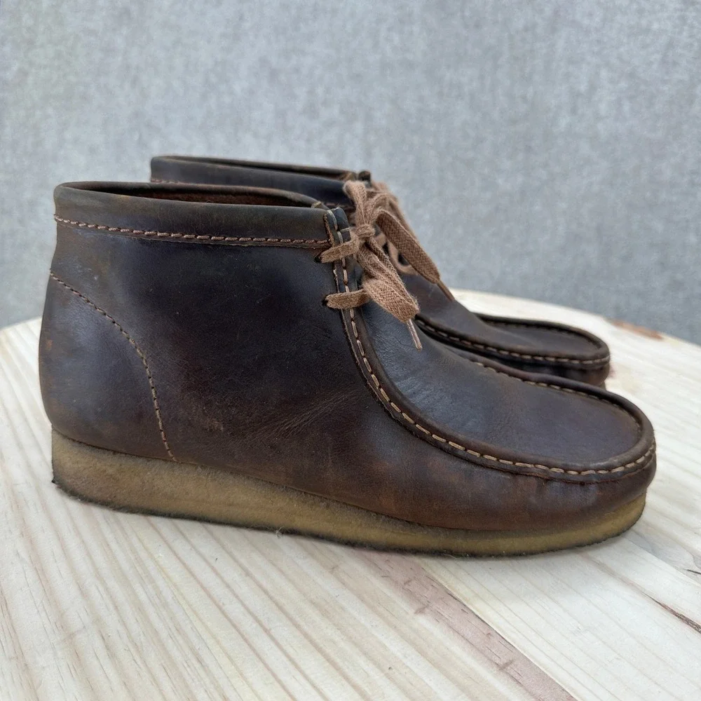 Clarks Originals Wallabee Boot Beeswax Brown Leather Mens 9.5 261341967085